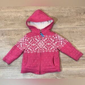 Hanna Andersson Kid’s Cotton Full Zip Sherpa Lined Hoodie Jacket Size 3